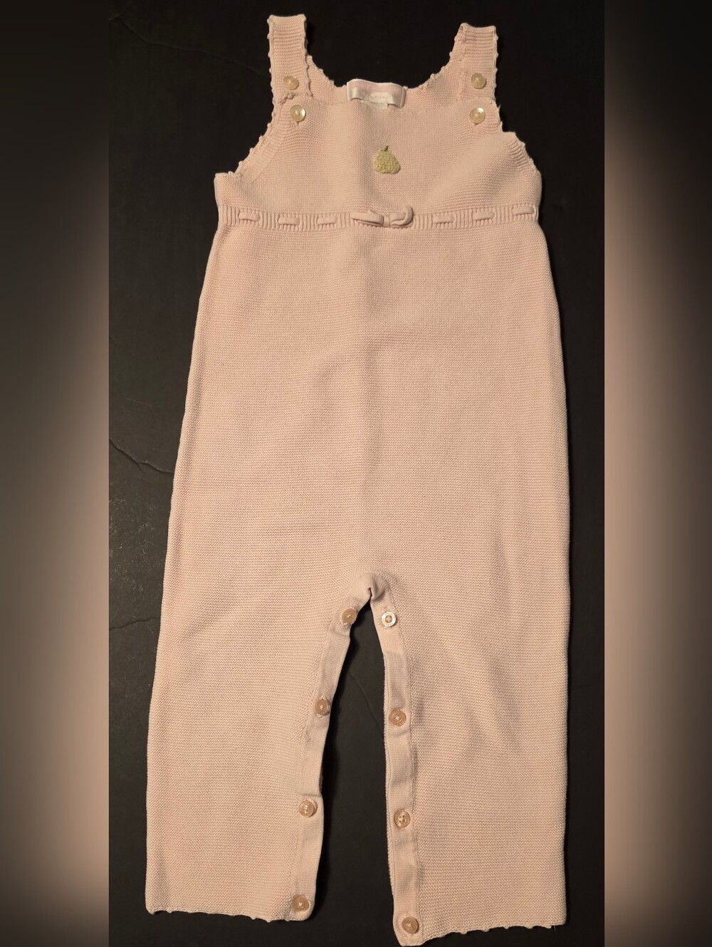 Janie and Jack Pale Pink Knit Overalls Size 12-18m - Picture 1 of 8